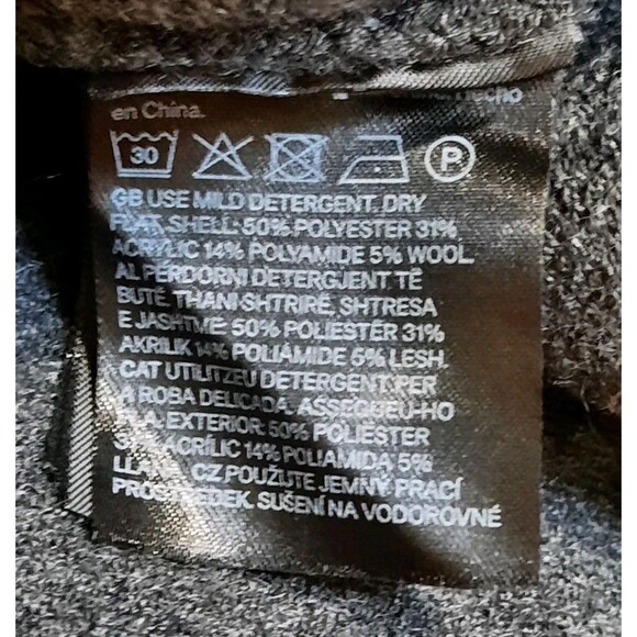 H&M Dark Gray Grey Fitted Classic Knit Cardigan Sweater Gold Buttons Size S - Picture 6 of 7